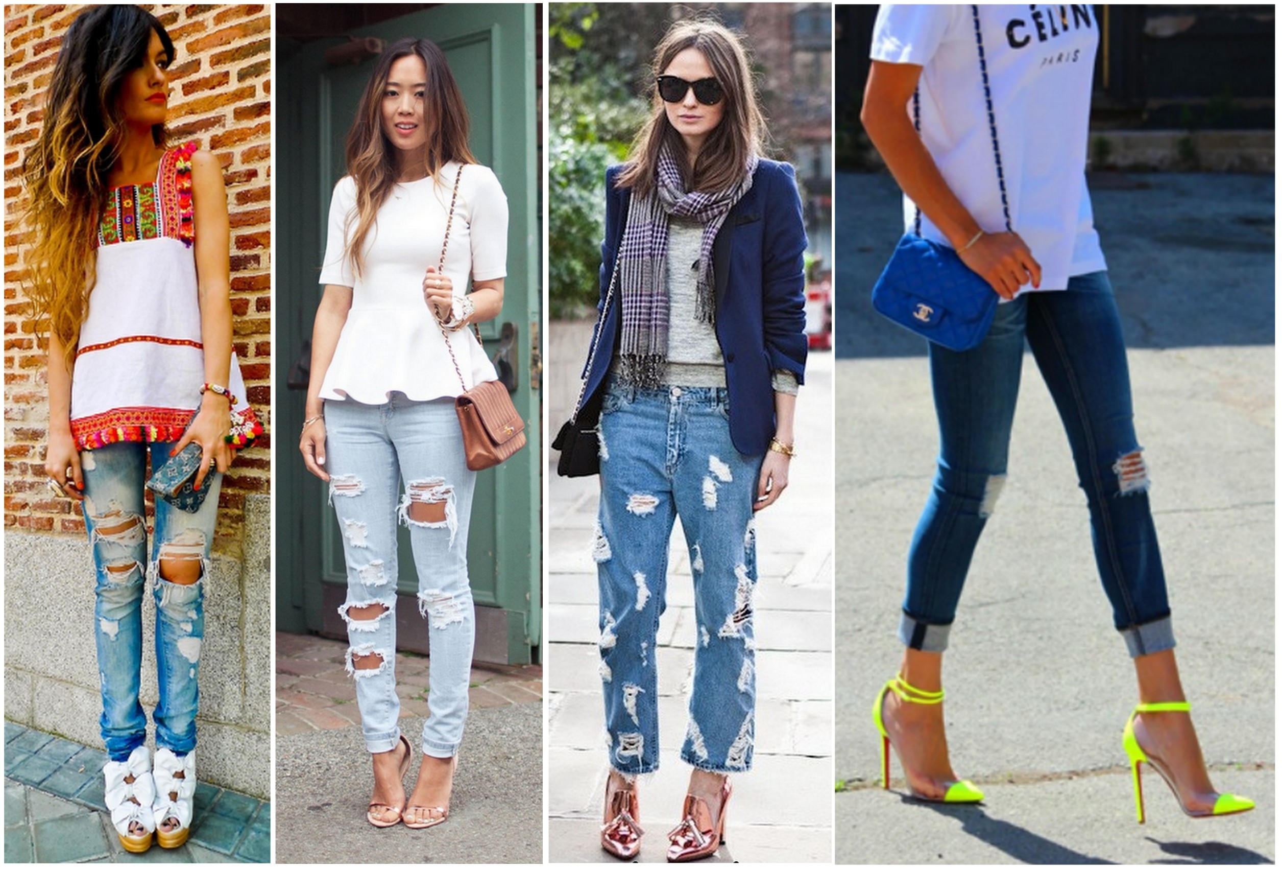 Фото рваные джинсы женские с чем носить фото