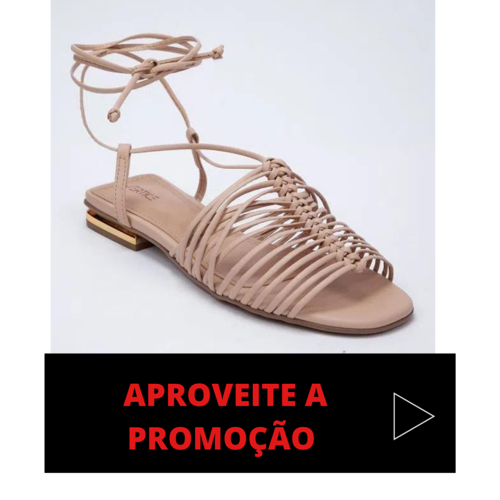 Rasteira Feminina Trançada Amarração - Nude
