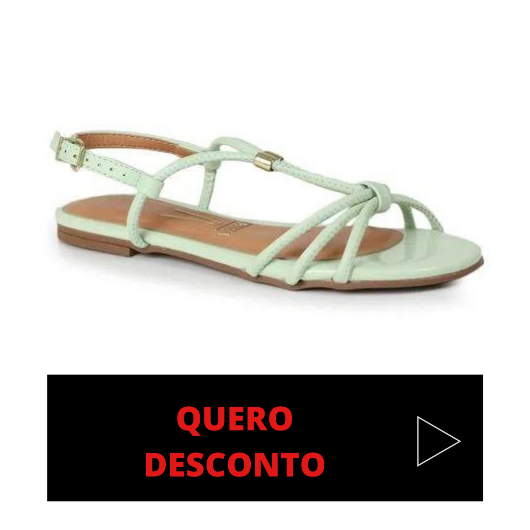 Sandália Rasteira Feminino Vizzano Tiras Unicolor Verde