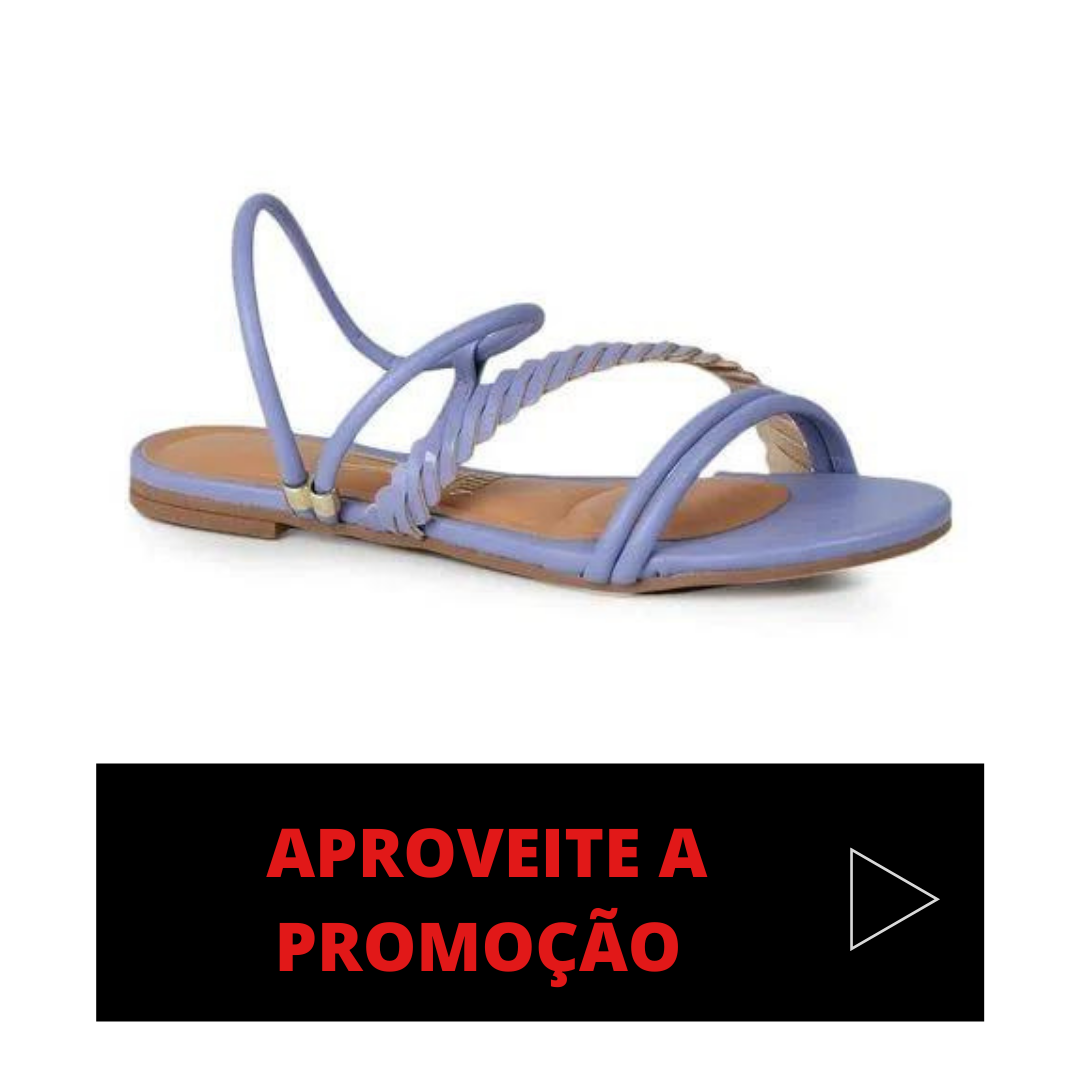 Sandália Rasteira Feminino Vizzano Transpassada Lilas