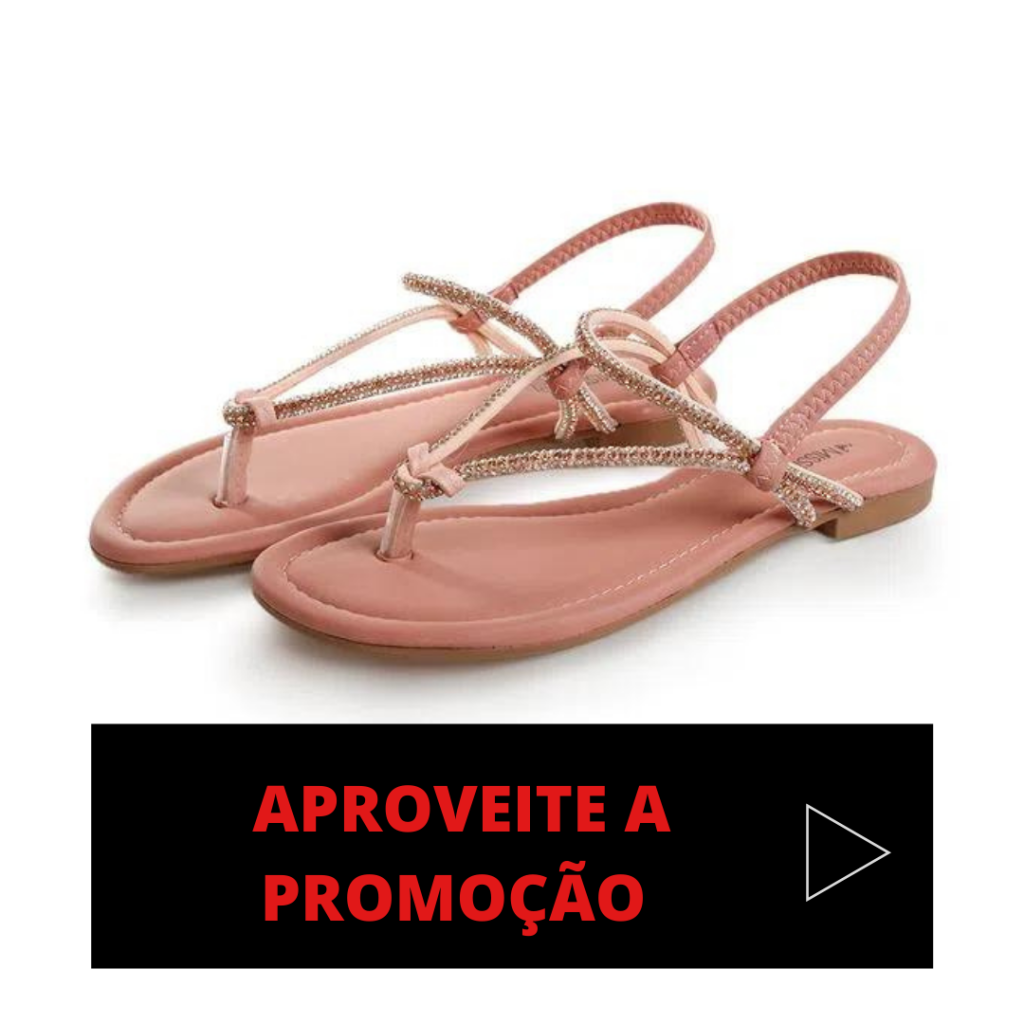 Sandália Rasteira Mississipi Beler Strass Rosa
