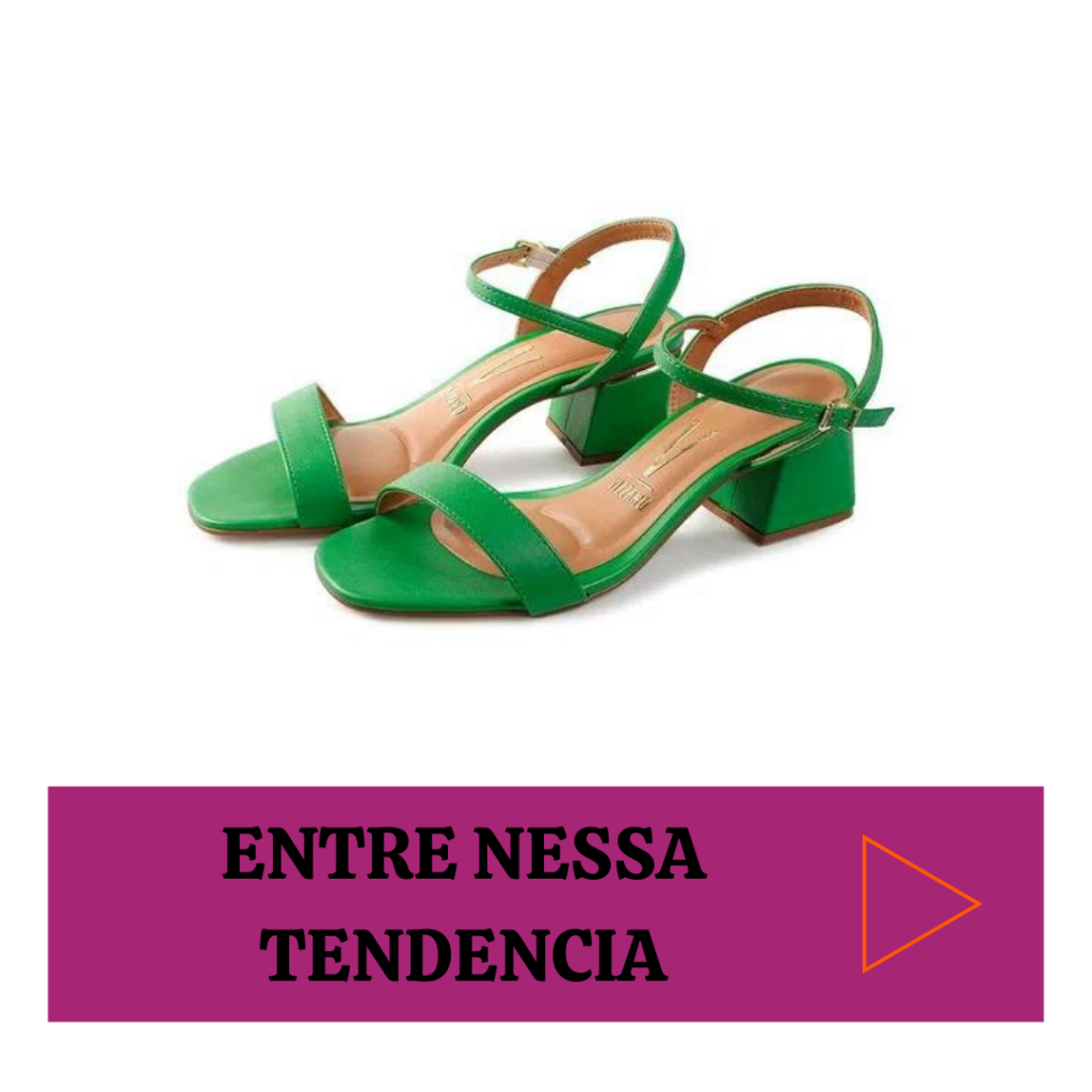 Sandália Salto Baixo Vizzano Heel Ornament Verde - Feminino