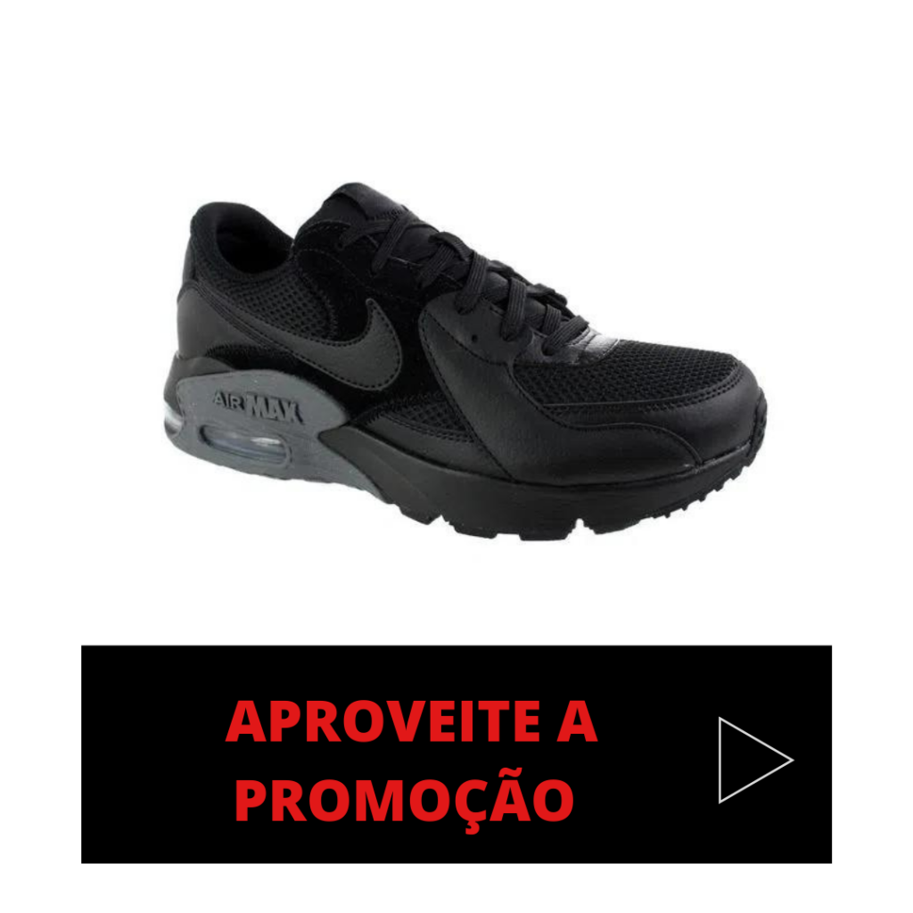 Tênis Nike Air Max Excee Preto Feminino - Preto para usar na academia em promoção na black friday