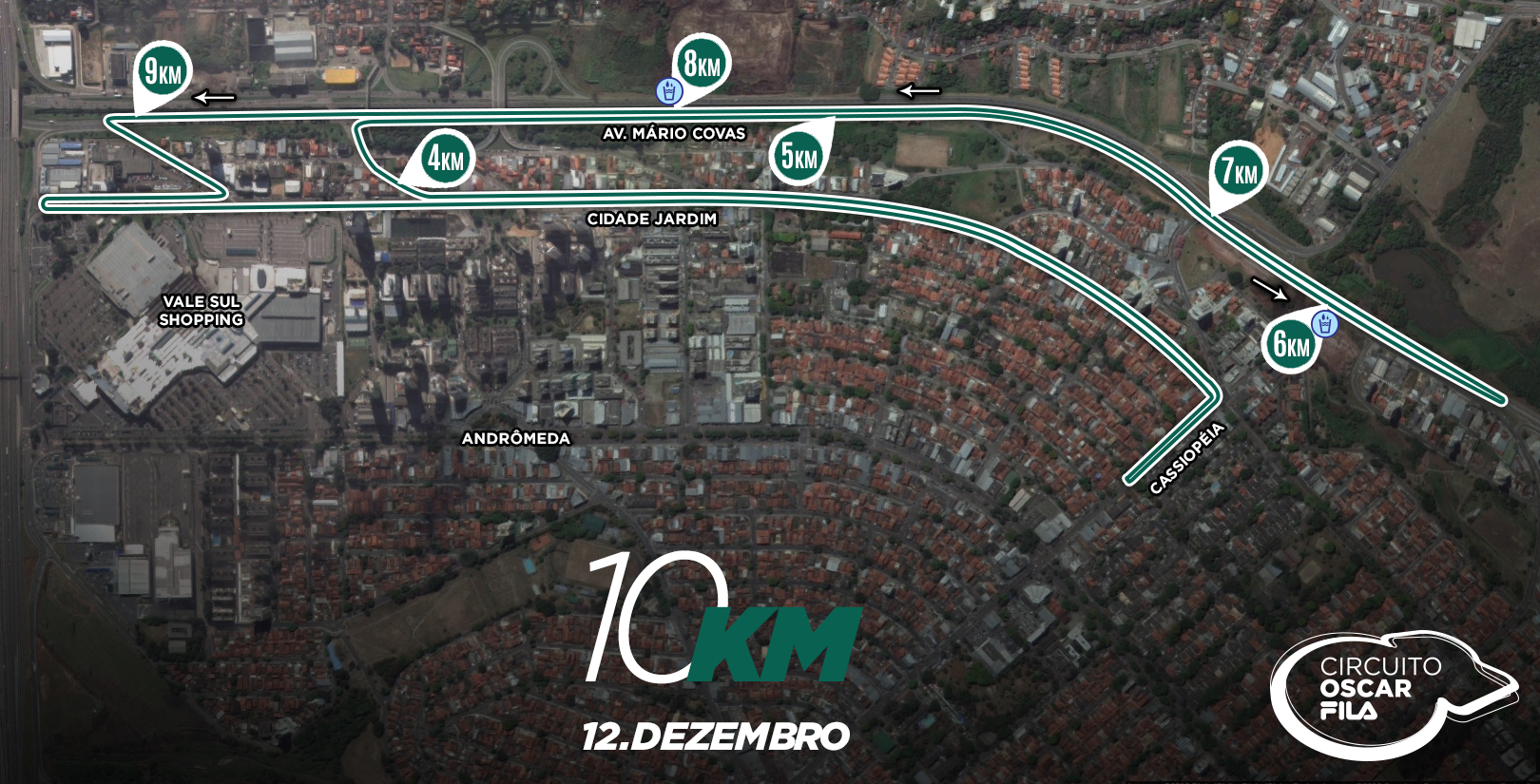 trajeto do circuito oscar fila - 10Km