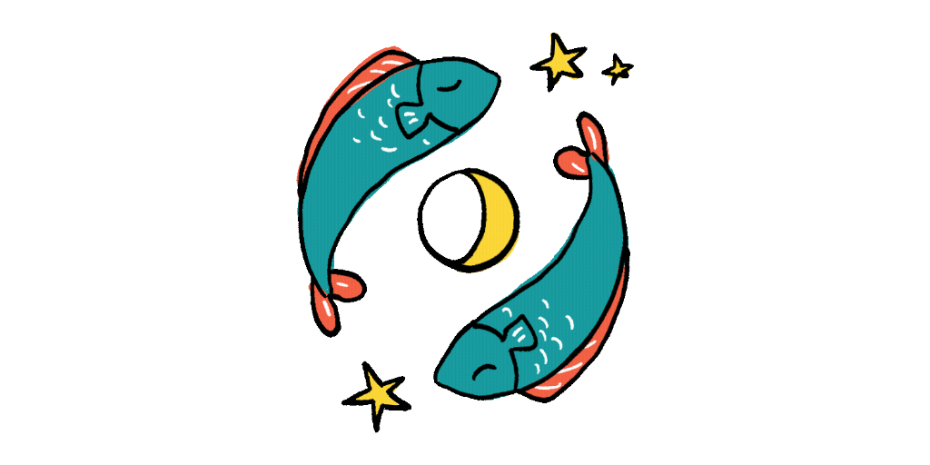 dois peixes representando o signo do zodíaco