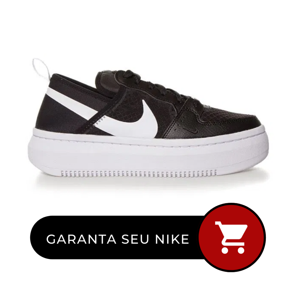 Tênis Casual Flatform Nike Court Vision Alta TXT Preto/Branco