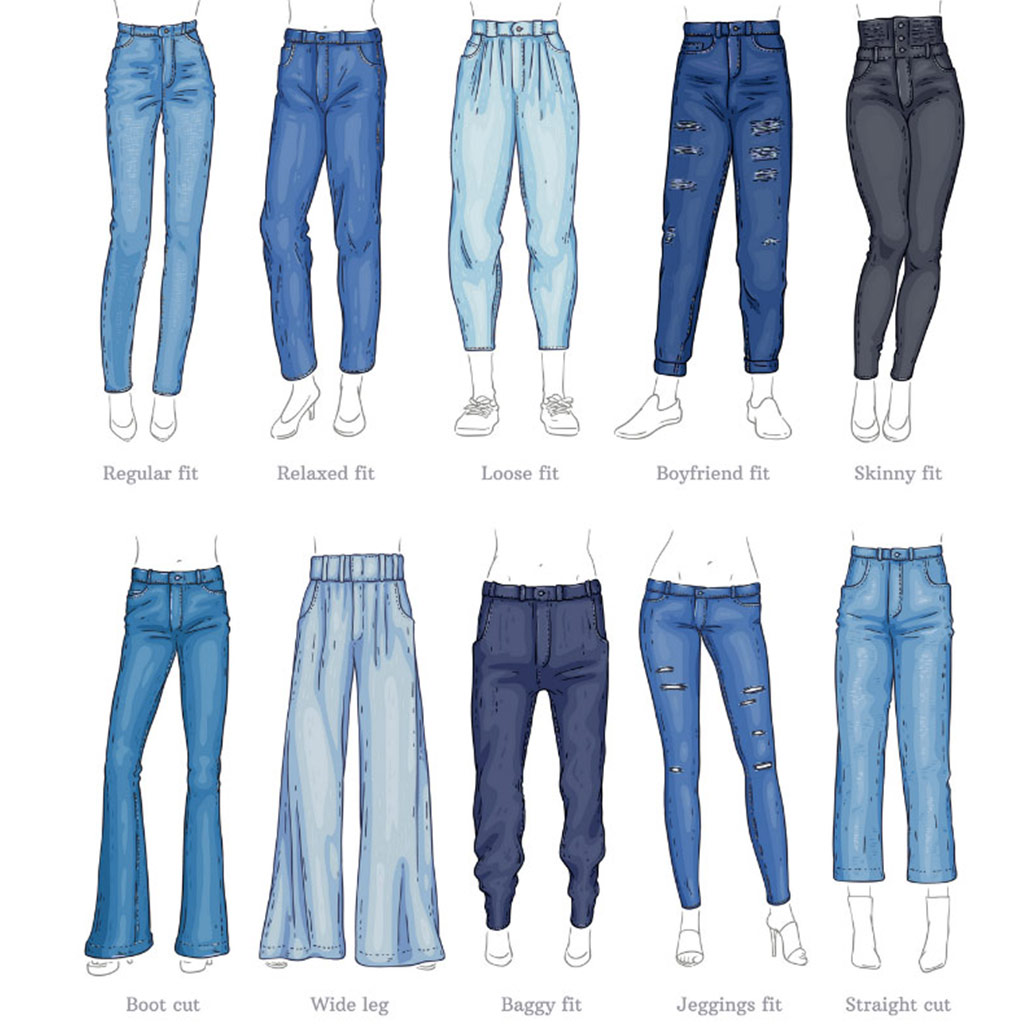 modelos de calça jeans - baggy jeans, skinny, wid leg, boyfriend jeans. 