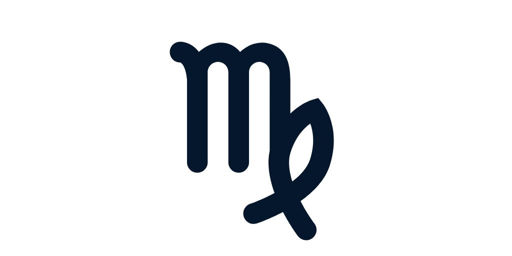 símbolo do signo de virgem semelhante à letra m maiúscula e l minúscula