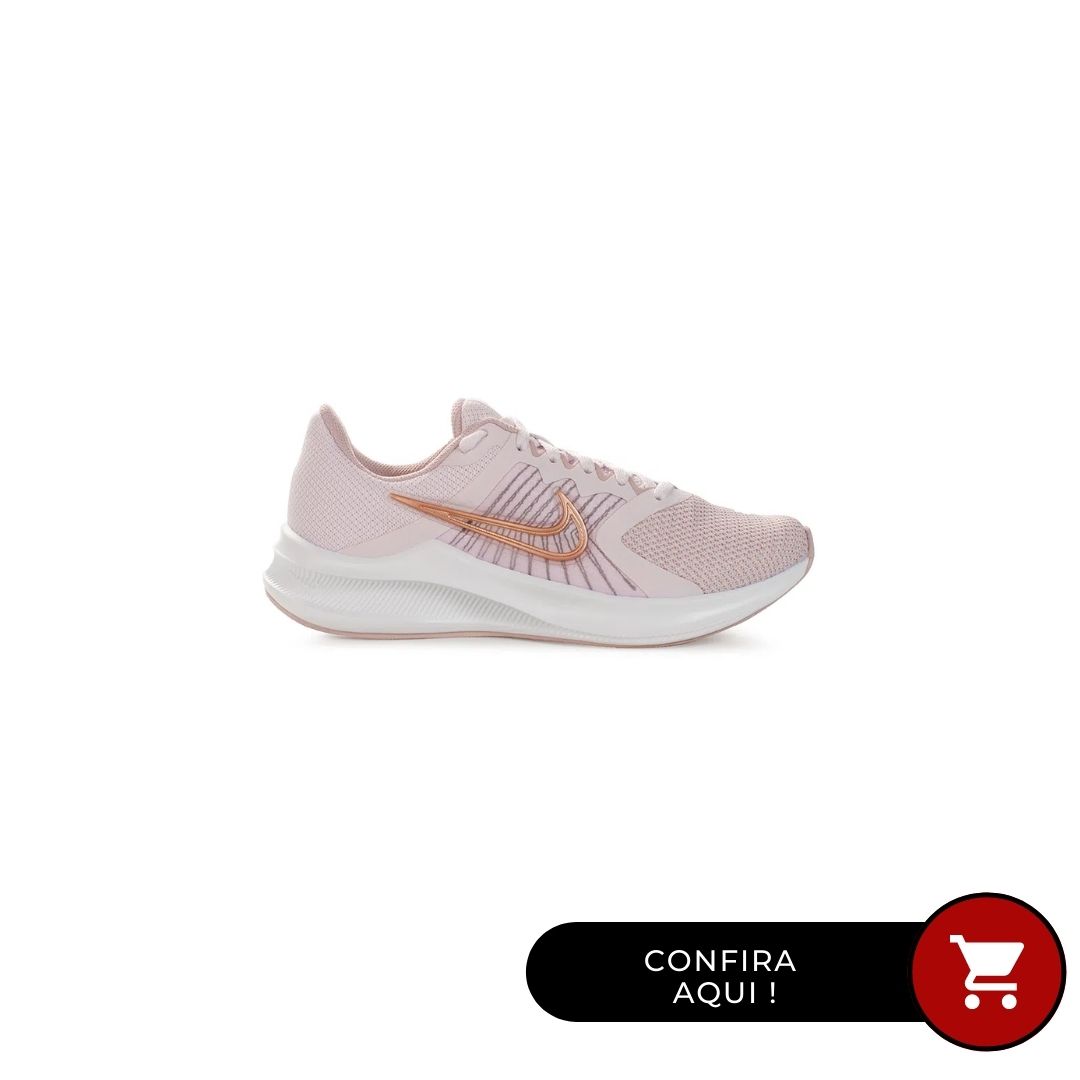Tênis Nike Downshifter 11 Rosa e Branco - Feminino