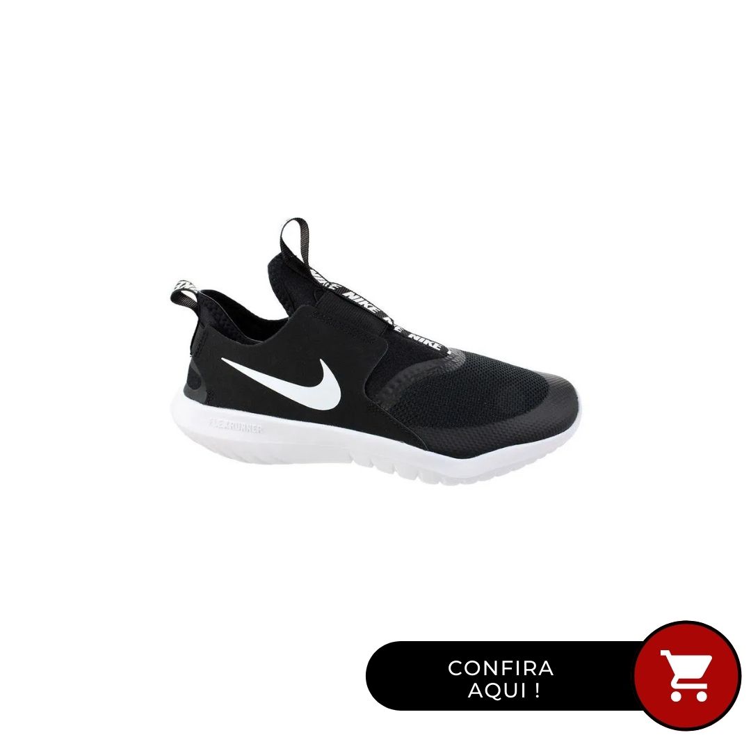 Tênis Nike Flex Runner Preto/Branco - PRETO/BRANCO