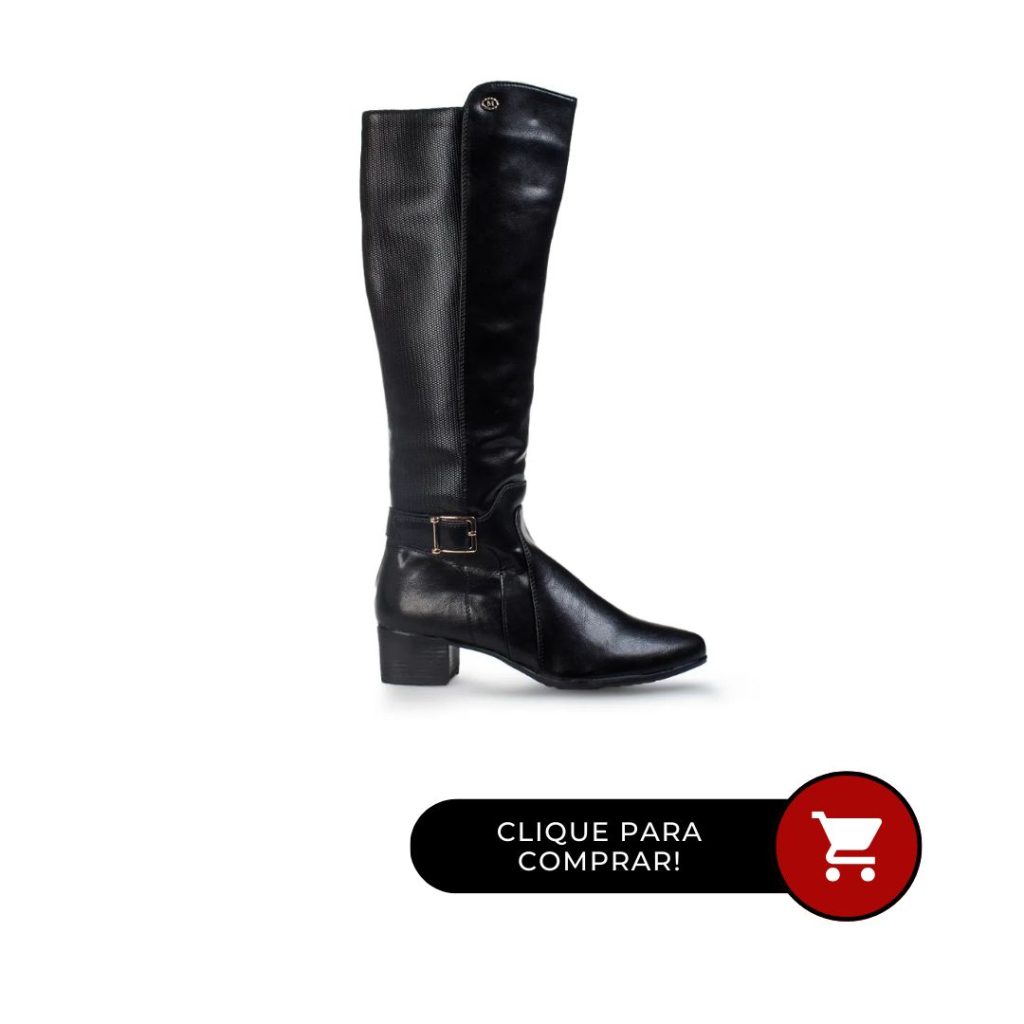 Bota Montaria Moon City Old West Preto Feminino