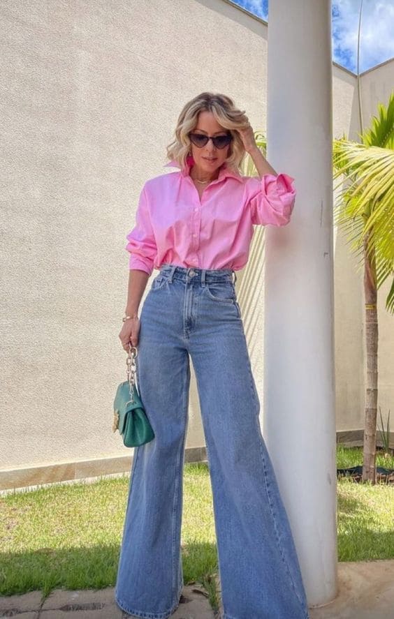 Looks com Calça Pantalona Jeans - A Tendência do Ano | Blog Oscar