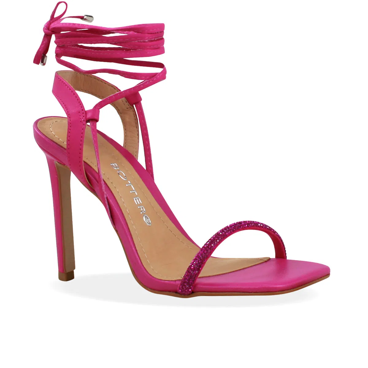 Sandália de salto fino pink