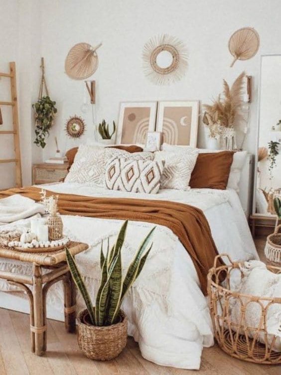 Decoração estilo boho chique no quarto