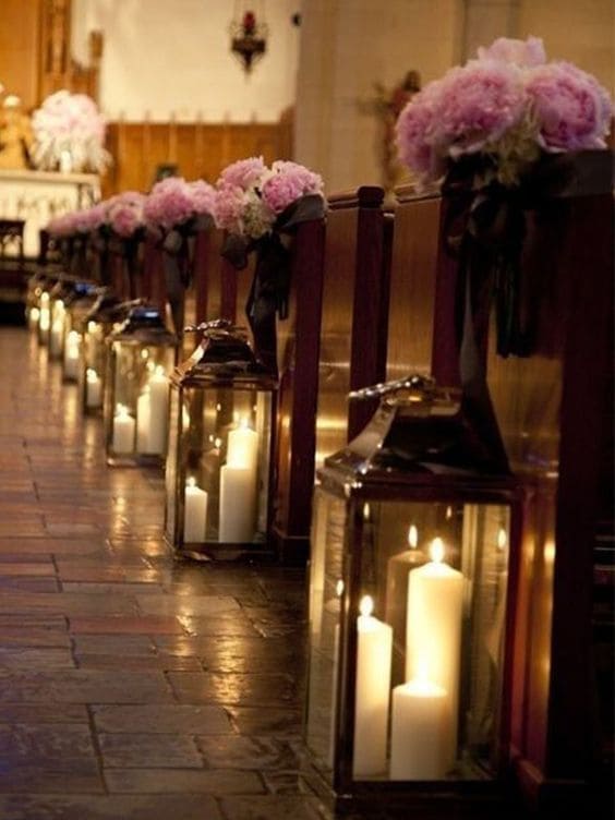 Casamento com decoração de velas