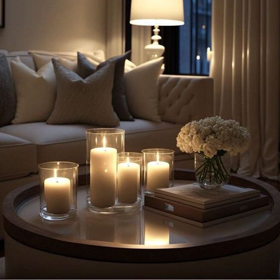 Velas na mesa de centro