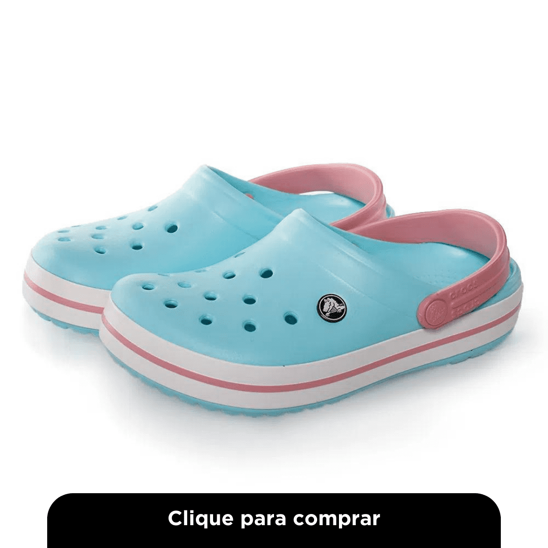Babuche Crocs Fresc Azul/Rosa Feminino