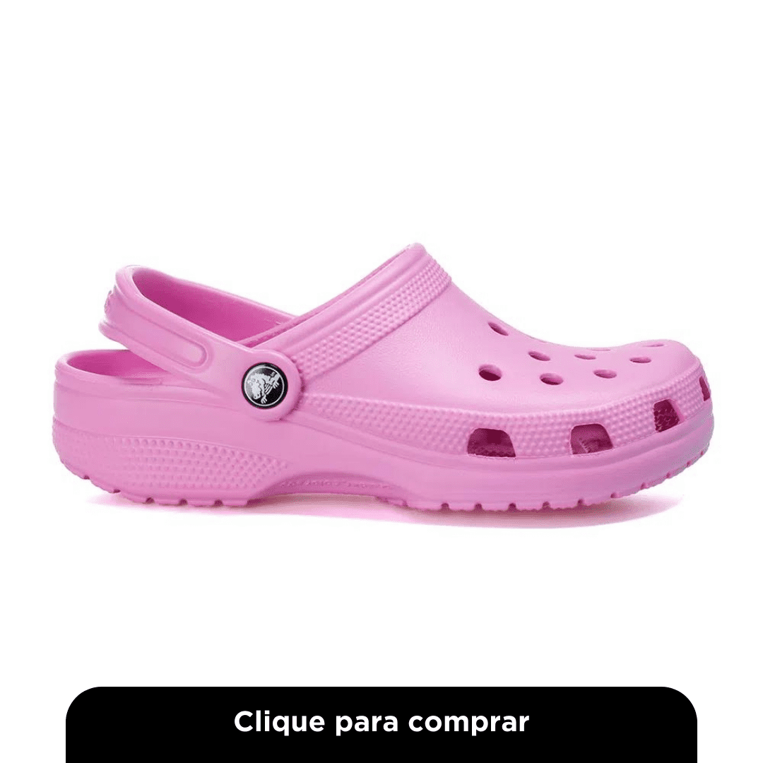 Babuche Crocs Classic Rosa Feminino