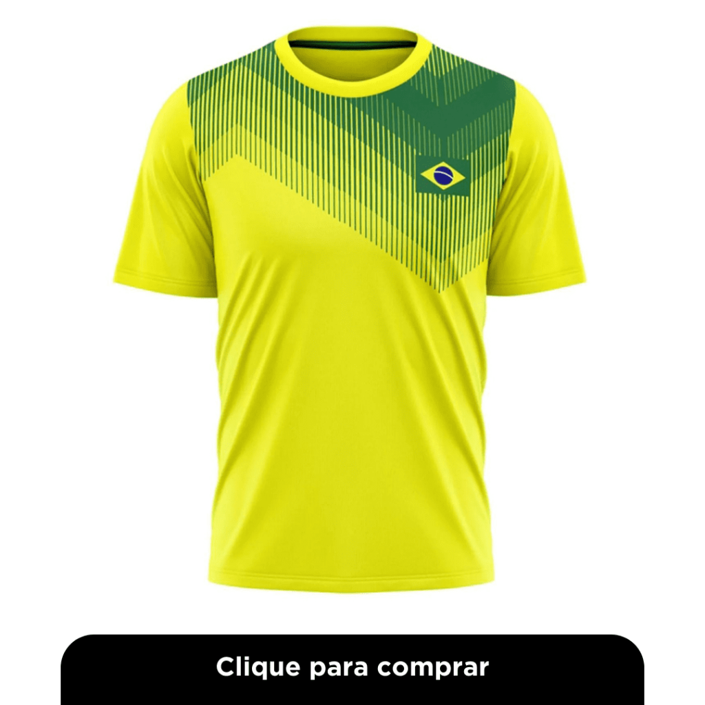 Camiseta Braziline Regia Brasil Masculino - Amarelo