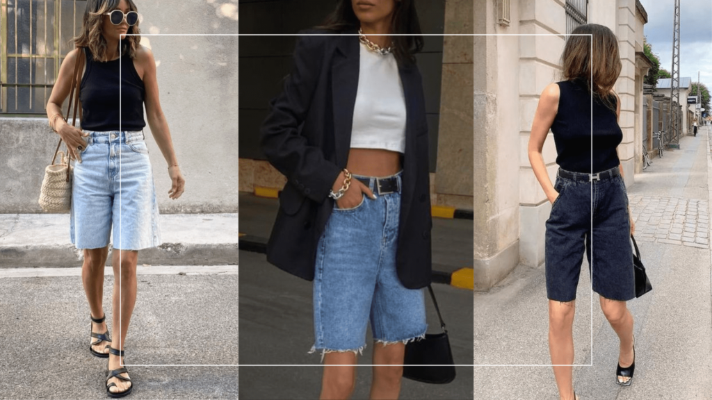 Opções de looks com bermudas jeans femininas