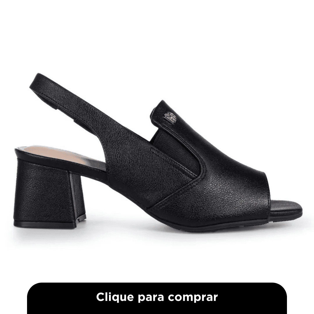 Sandália Salto Médio Modare Comfort Style Preto Feminino