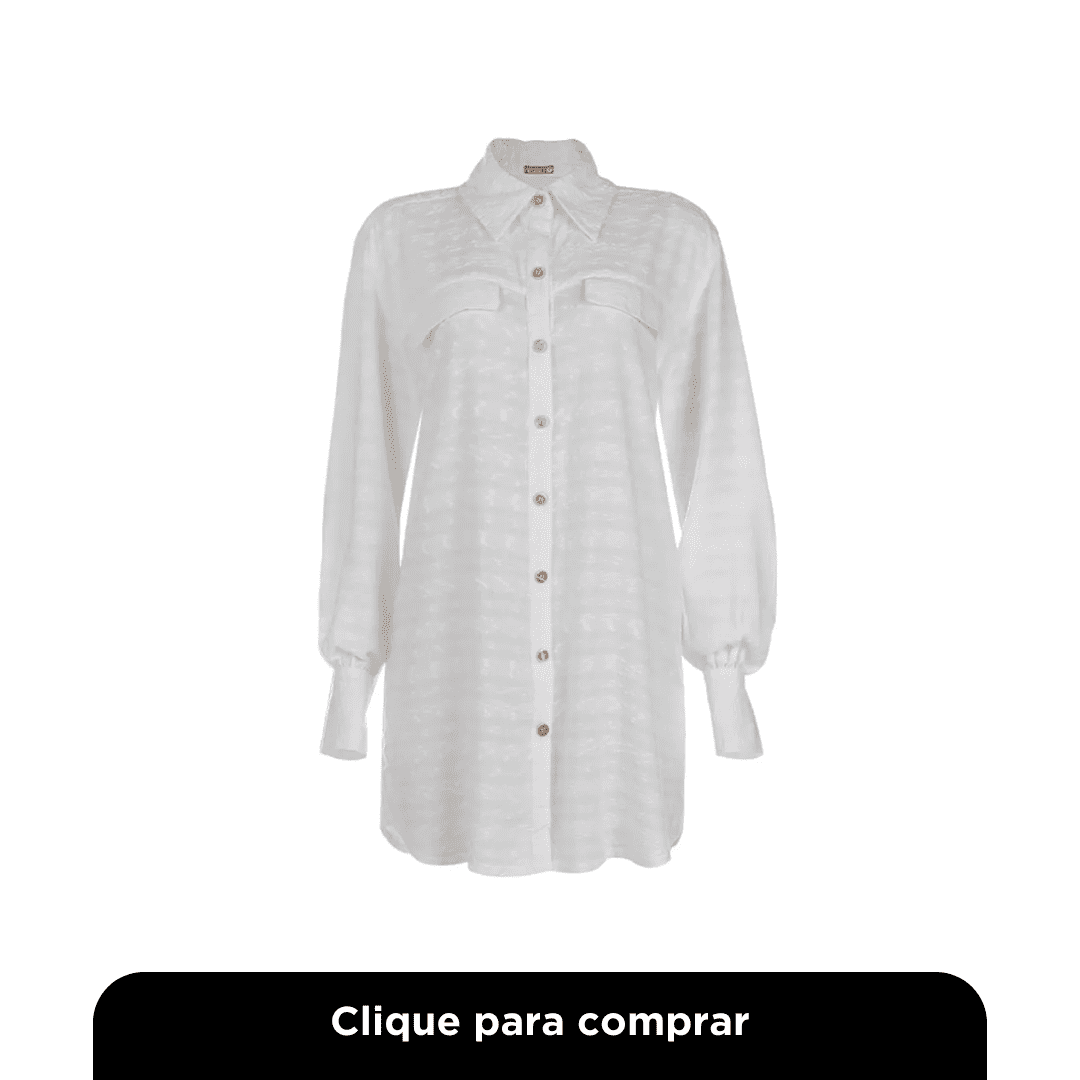 Maxi Camisa Feminina Oversized Offwhite
