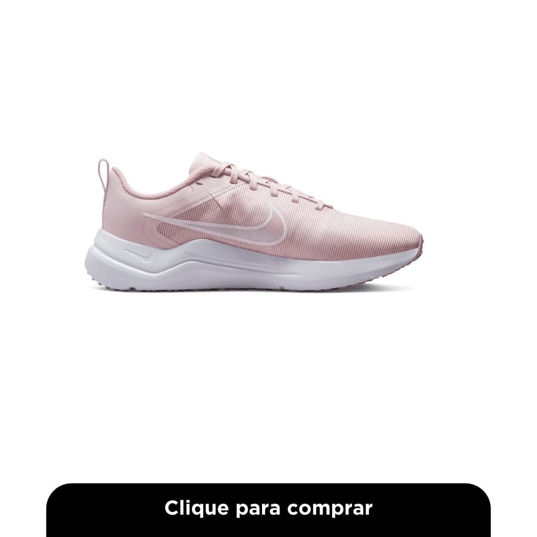 Tênis Nike Downshifter 12 Rosa e Branco 