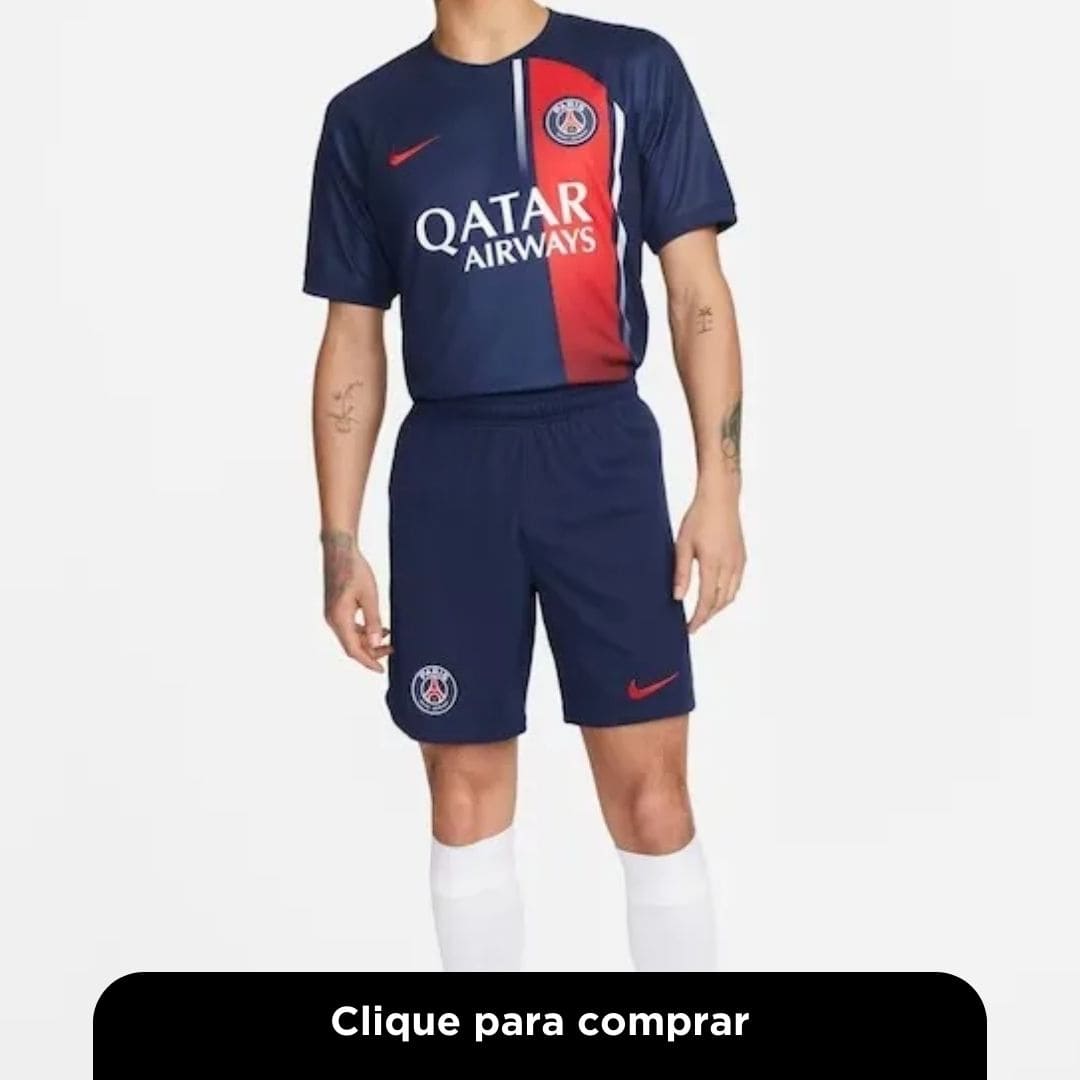 Camisa de Time Nike Paris Saint-Germain I 2023/24 Torcedor Pro Marinho Masculina