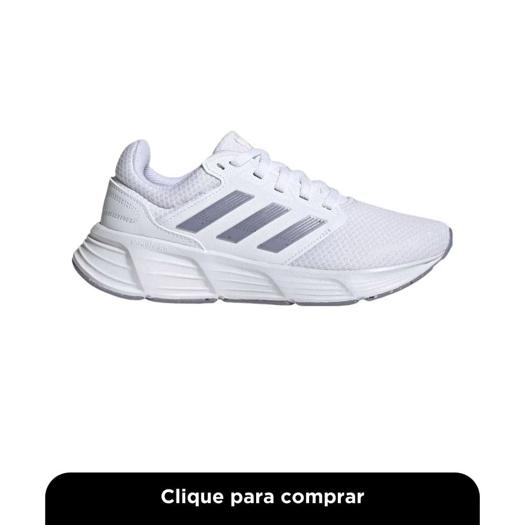 Tênis Adidas Galaxy 6 Feminino - Branco e Roxo