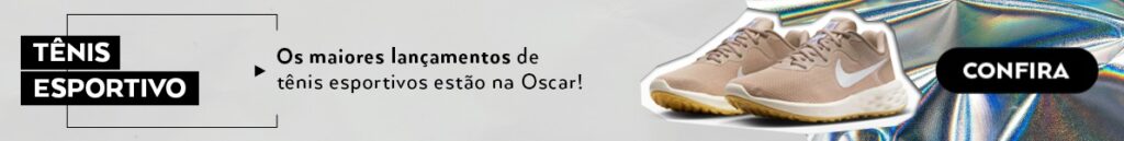 Banner de tênis esportivo do site da loja de calçados Oscar
