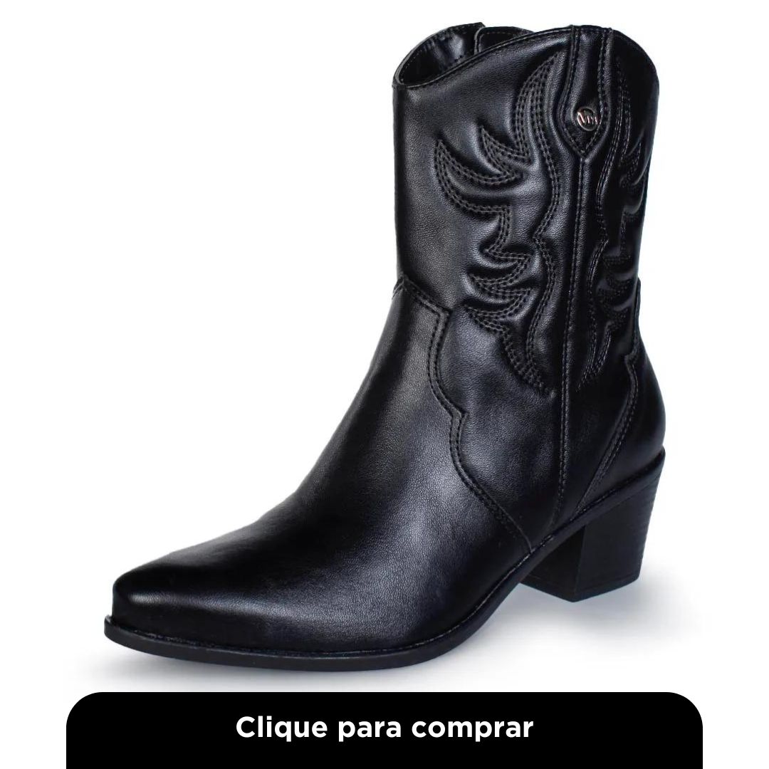 Bota Western Via Marte Napa Aspen Preto Feminino