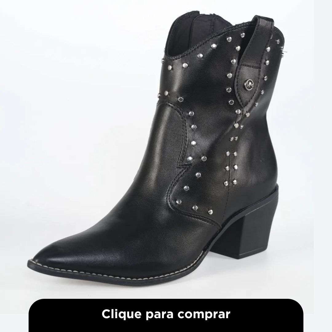 Bota Ankle Boot Via Marte Country Preto Feminino