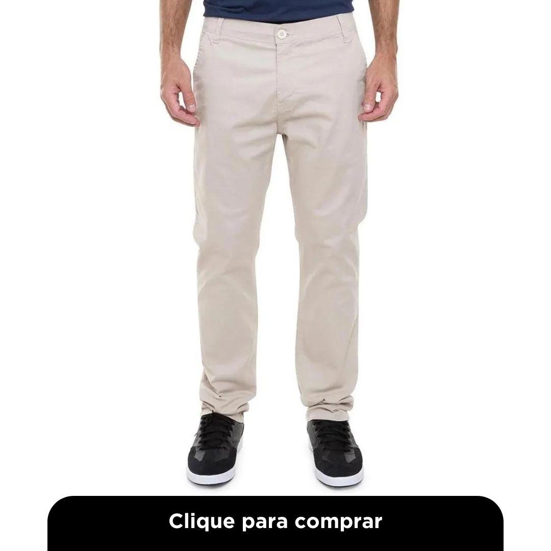 "Calça Quiksilver Everyday Chino Masculino - Caqui
"