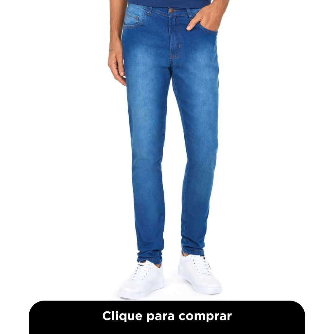 Calça Masculina Jeans Básico Used Orion Polo Wear Jeans Médio