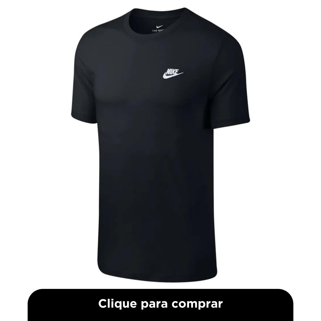 Camiseta Nike Sportswear Club Preto e Branco - Masculino