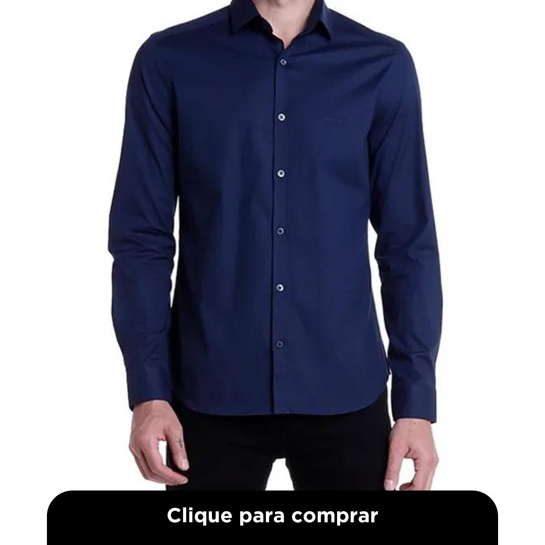 Camisa John John New Slim Navy Masculina - Marinho