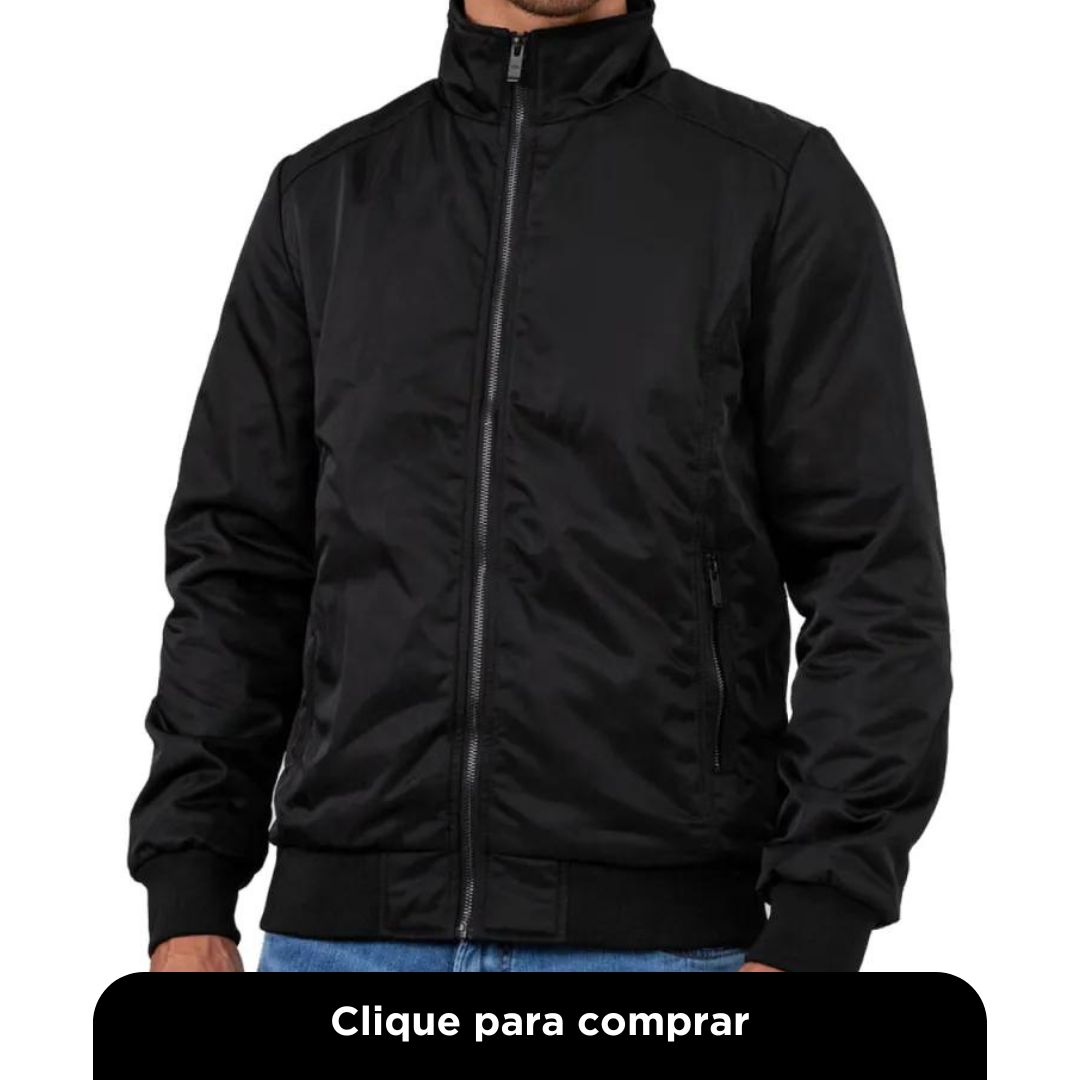 Jaqueta Bomber Hangar 33 Em Nylon Preto