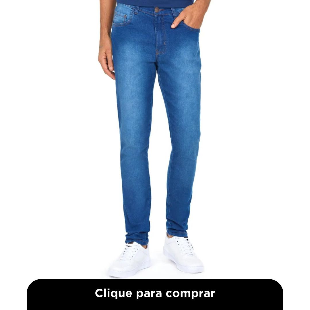 Calça Masculina Jeans Básico Used Orion Polo Wear Jeans Médio