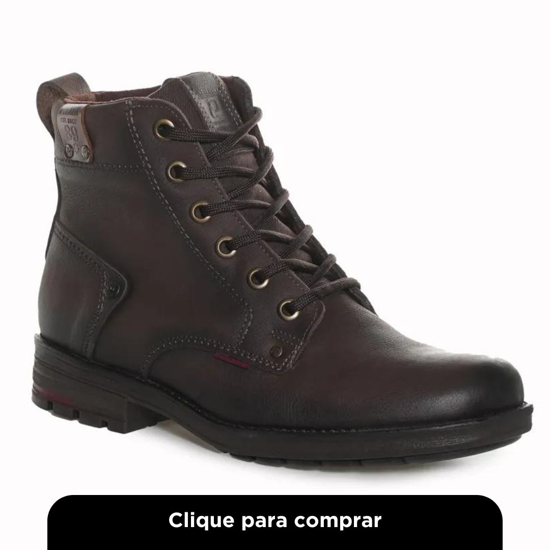 Bota Masculina Cadarço Pegada Couro