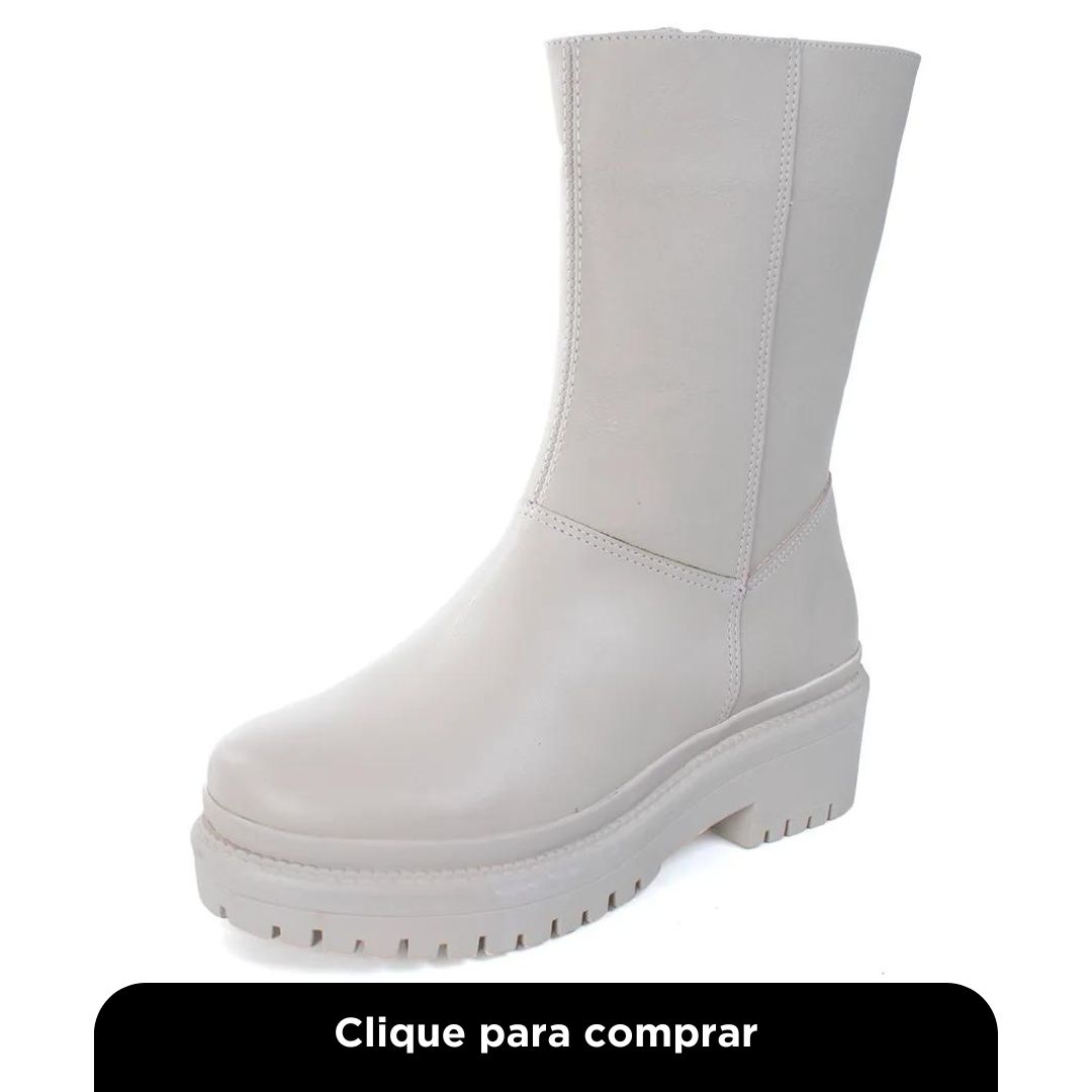 Bota Cano Médio Via Marte Napa Elegance Branco - Feminino