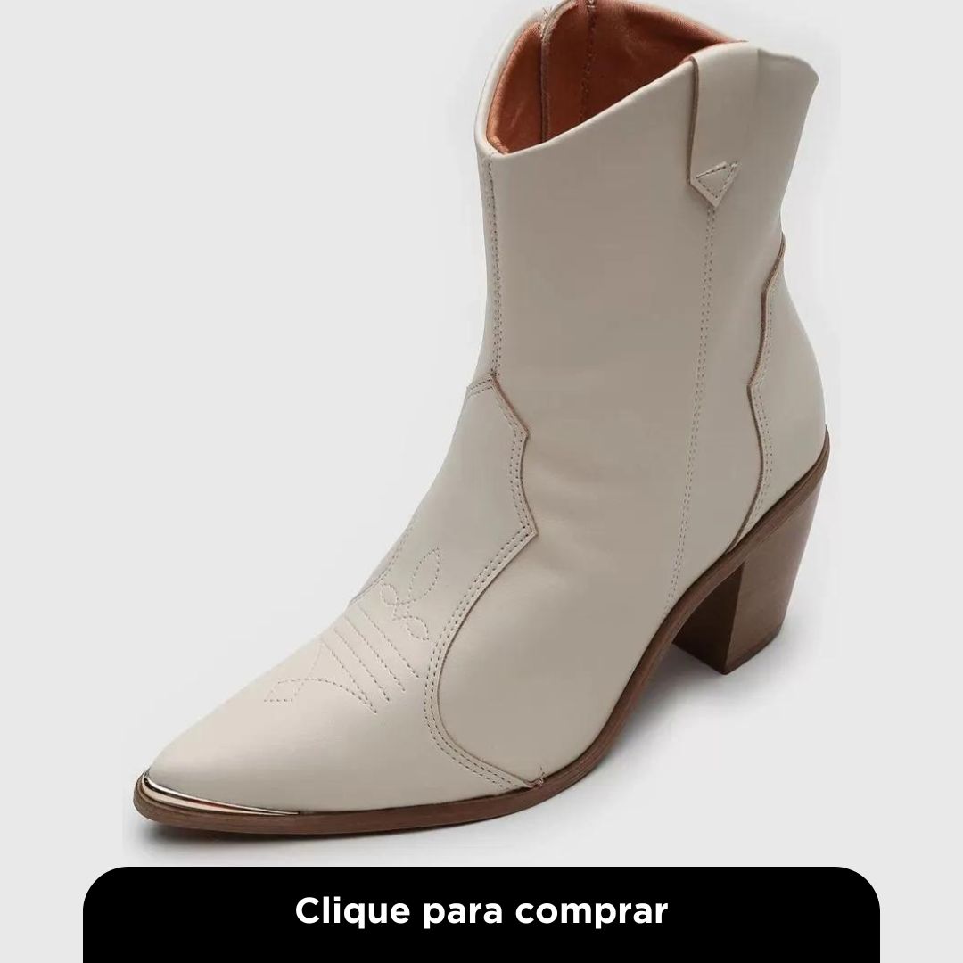 Bota Western Cano Baixo Vizzano Feminina - Branco