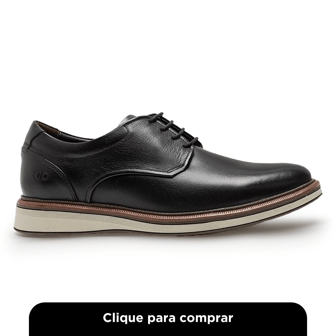 Sapato Casual Democrata Metropolitan James Hi-Soft Preto Masculino