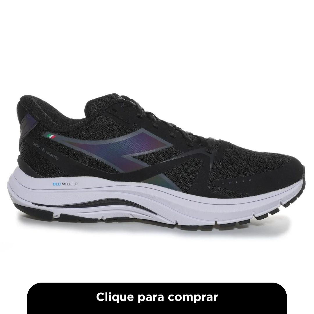 Tênis Esportivo Diadora Mythos Blushield 8 Vortice HIP W Preto Masculino