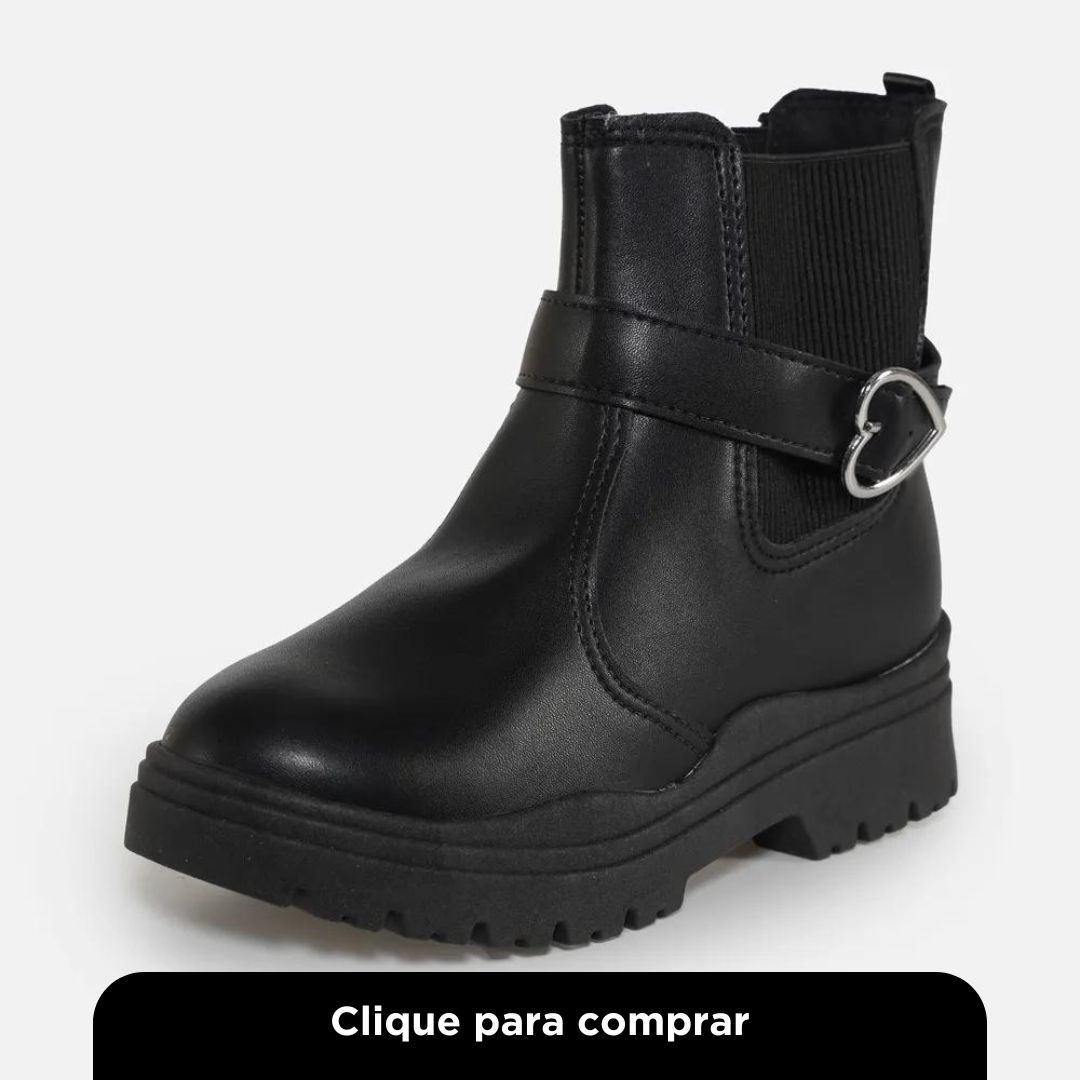 Bota Infantil Molekinha Heart Preta
