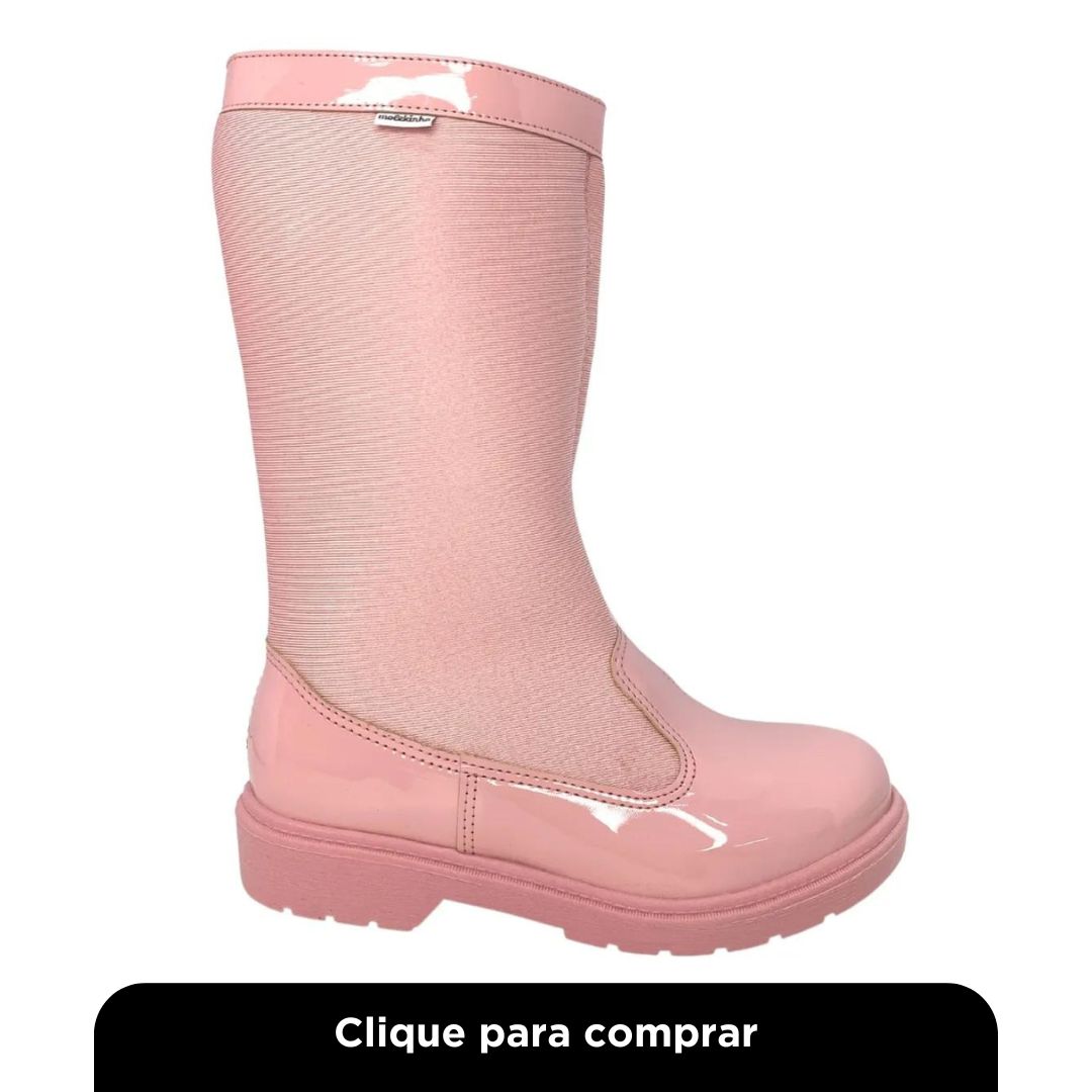 Bota Cano Médio Molekinha Infantil Feminina 216413320853 - Rosa