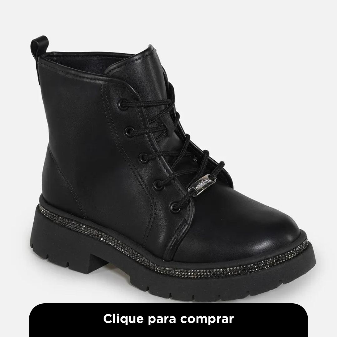 Bota Infantil Molekinha Coturno Preto