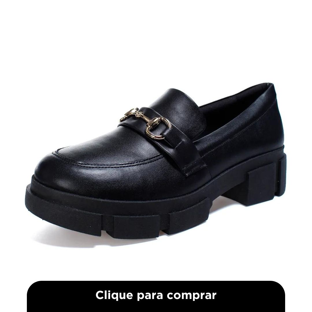 Mocassim Tratorado Quiz New Mestiço Preto Feminino