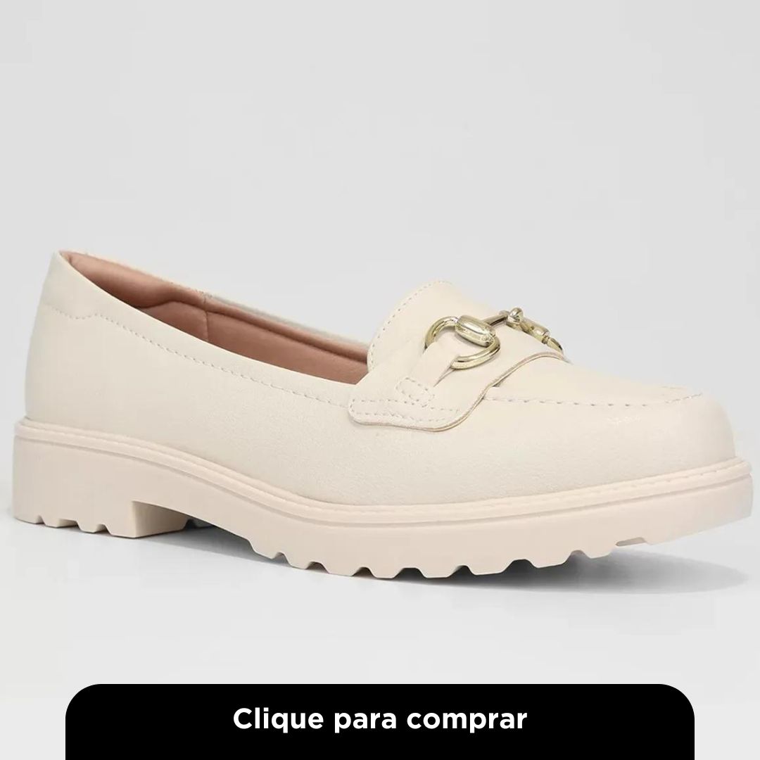 Mocassim Modare Tratorado Bridão Feminino - Off White