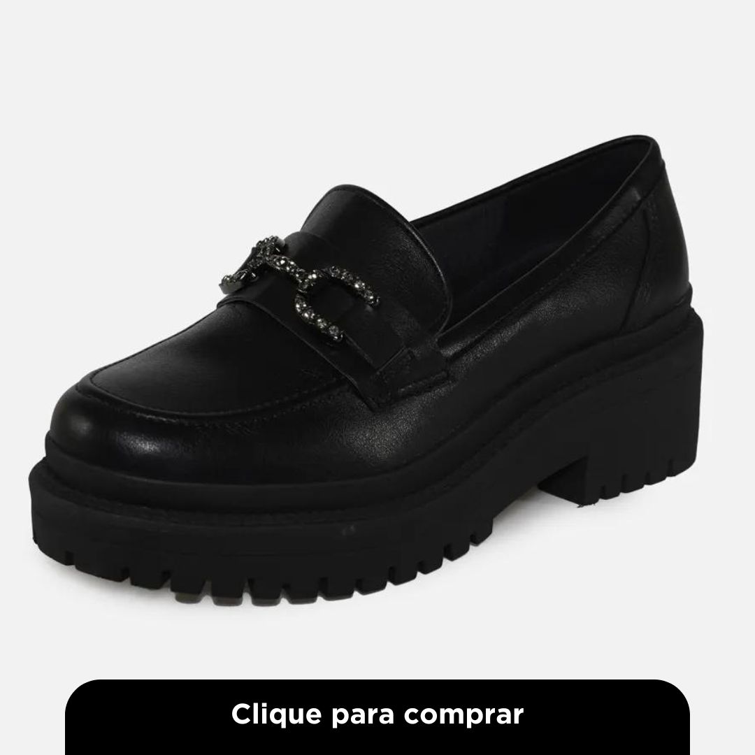 Sapato Mocassim Via Marte Tratorado Preto
