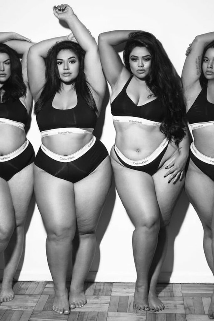 Anúncio da Calvin Klein com modelos plus size (2018)